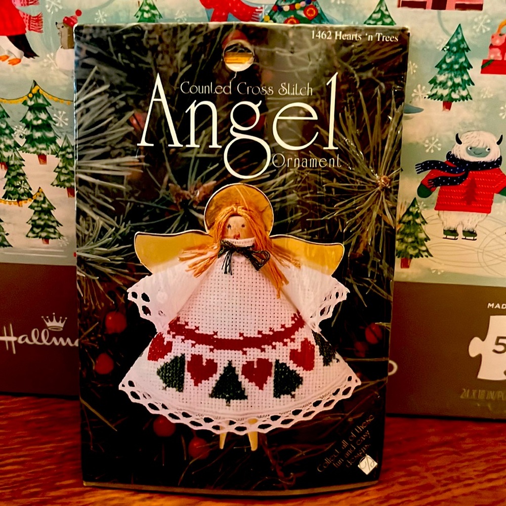 NIB Counted Cross Stitch Angel Ornament
